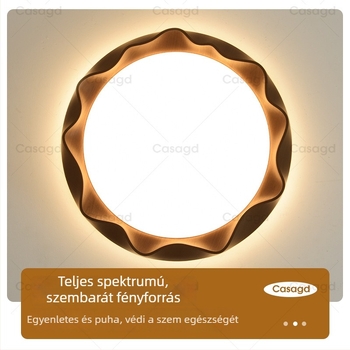 Franciai vintage stílusú hálószobai mennyezeti lámpa, retro diófa textúra, wabi-sabi stílus, teljes spektrumú fény, szemvédő, luxus lámpatest
