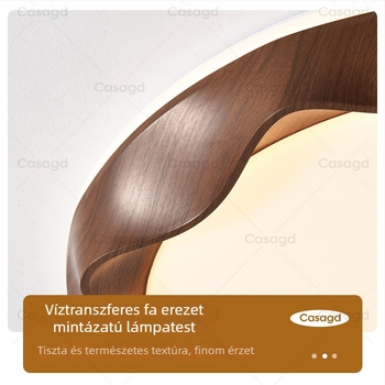 Franciai vintage stílusú hálószobai mennyezeti lámpa, retro diófa textúra, wabi-sabi stílus, teljes spektrumú fény, szemvédő, luxus lámpatest