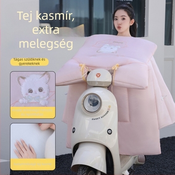 Téli összecsukható szélvédő takaró elektromos járművekhez, plüss bélésű, vízálló