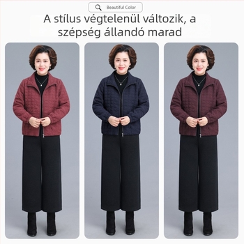 Őszi–téli bélelt kabát középkorú nőknek, elegáns hölgyek felsője, könnyű pamutkabát, nagy méretű dzseki