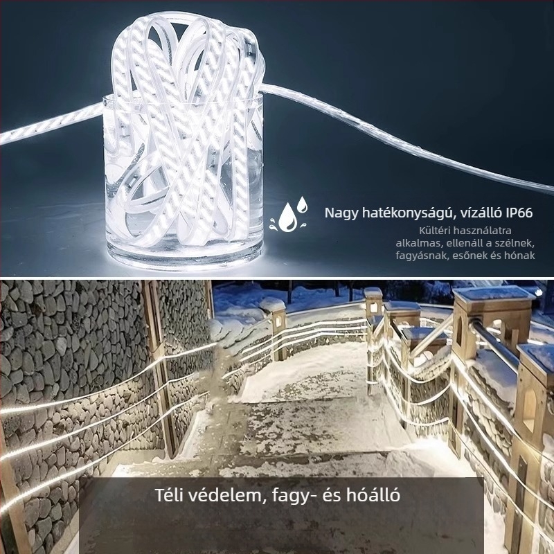 220V vízálló LED-szalag, 320 LED (2835), öntapadós, egyszínű, nagy fényerő