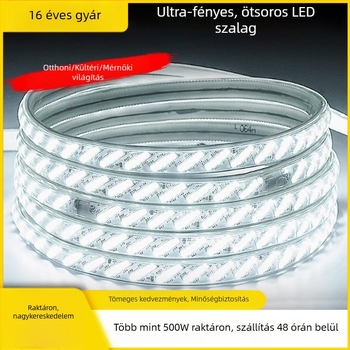 Szuper fényes 220V-os kültéri vízálló lineáris LED-szalag, öt sorban 320 LED-del, mennyezetre szerelhető