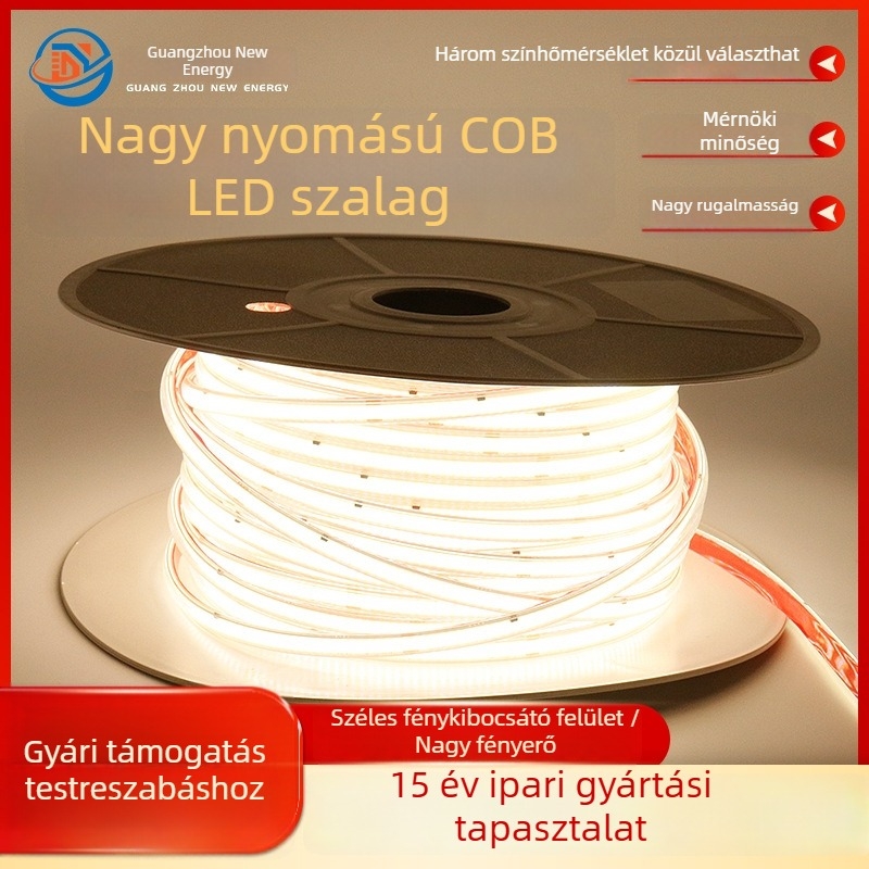 Cob LED neon szalag feliratokhoz, 220V magas feszültség, meghajtó nélküli, PVC üreges extrudálás, külső vízálló világítás