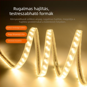 220V Ultra fényes háromsoros LED-szalag 2835 LED-ekkel, 180 LED-del, IP67 vízálló beltéri és kültéri világításhoz