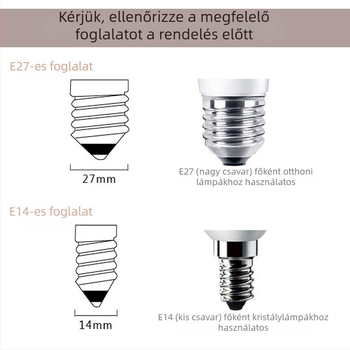 LED kukoricaizzó 12W, háromszínű fény, E14/E27 foglalat, 1600 lm, 360° fénysugár