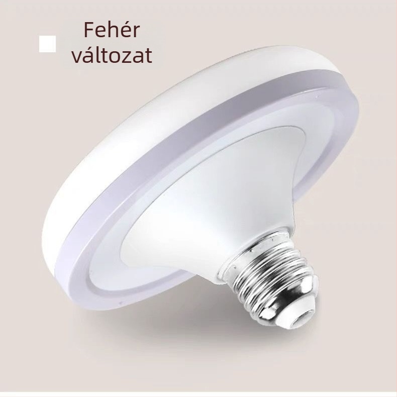 Nagy átmérőjű LED izzó, repülő tányér alakú, fehér fény, E27 foglalat, beltéri energiatakarékos világítás