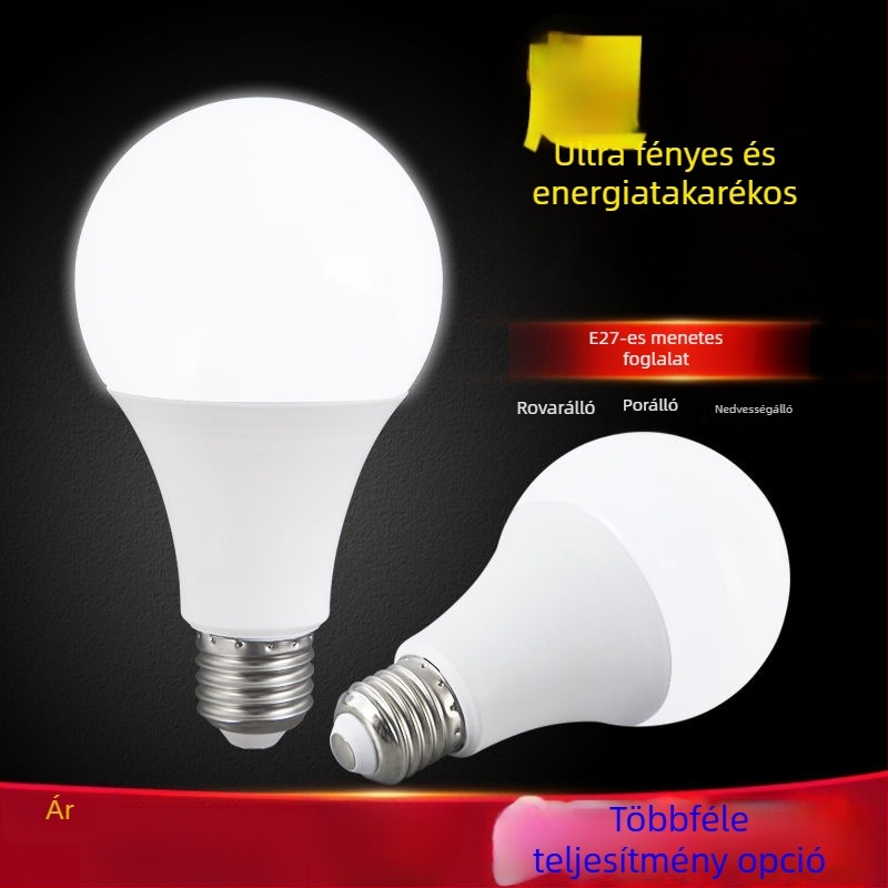 LED égő E27 otthonra, energiatakarékos, ultra fényes, fehér fény, szemkímélő, nappali, IP54 vízálló
