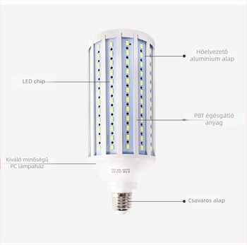 LED kukorica lámpa, 100W, E27 foglalat, energiatakarékos, műhely- és utcai világításhoz