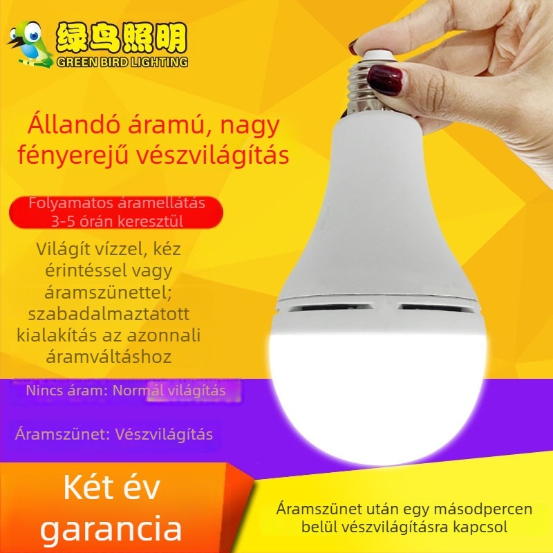 Beépített akkumulátorral rendelkező LED sürgősségi izzó, 800 lm, 110V, herceg-stílus, E27 foglalat