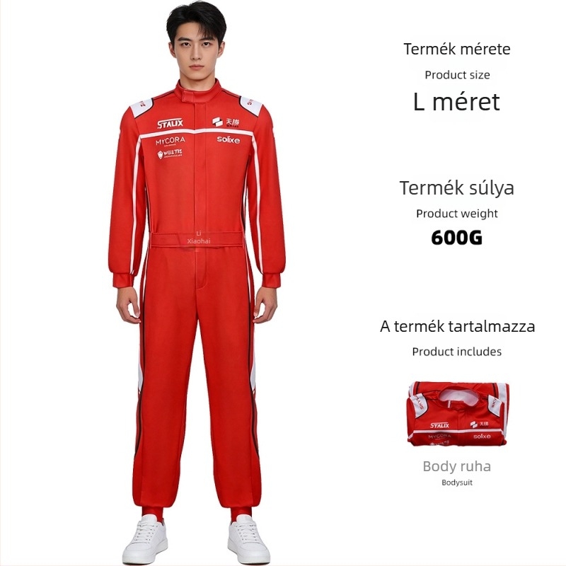 Öt darab karting edzés cosplay készlet, versenyfelszerelés, egyrészes versenyruha