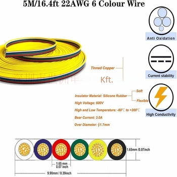 RGBWCCT LED színes fénycsík forrasztásmentes kristálycsatoló csatlakozó, 6 tűs, 12 mm, gyors csatlakozás