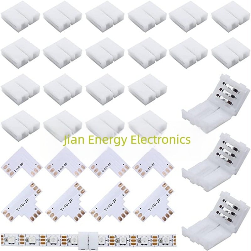5050 LED-szalag csatlakozó, 3P, 10 mm, nyers PCB, forrasztásmentes gyors csatlakozás