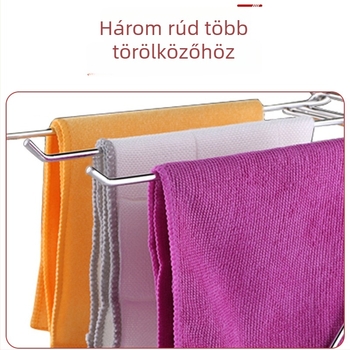 Rozsdamentes acél konyhai Z-alakú háromrúdos törölközőtartó