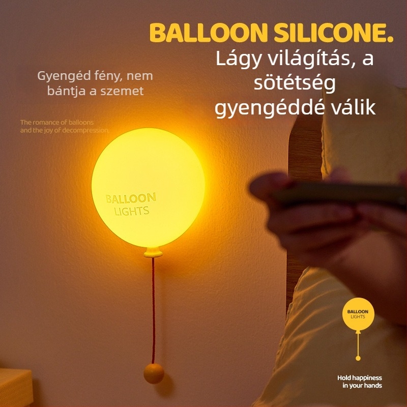 Lufi alakú éjszakai fény gyerekeknek, hangulatvilágítás az ágy mellett, díszítő tárgy és hűtőmágnes
