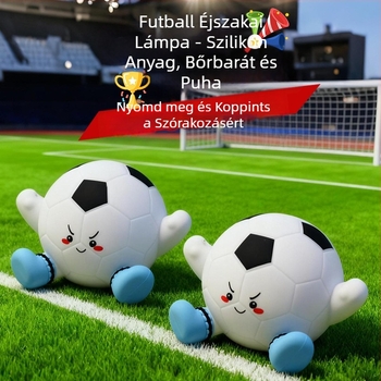 Futball alakú asztali lámpa éjszakai fény, érintésre működő, újratöltető - ideális ajándék fiúknak születésnapra