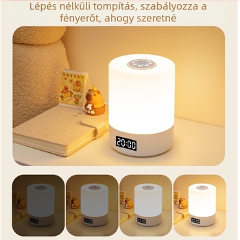Éjjeli lámpa az éjjeliszekrényhez, fény a baba etetéséhez szemvédő funkcióval, környezeti világítás, beépített akkumulátor, érintésre kapcsolható, modern geometriai dizájn