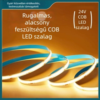 Alacsonyfeszültségű COB LED-szalag, öntapadó, beépített lineáris világítás otthoni mennyezethez, flickermentes, 10 m