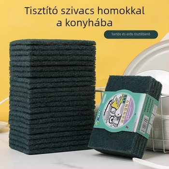 Homokkal dúsított konyhai dörzsölő párna luffa rosttal edények mosogatásához, szivacstömb, fazekak súrolója