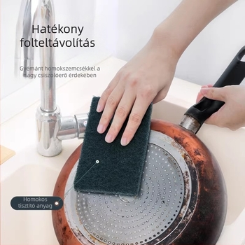 Homokkal dúsított konyhai dörzsölő párna luffa rosttal edények mosogatásához, szivacstömb, fazekak súrolója