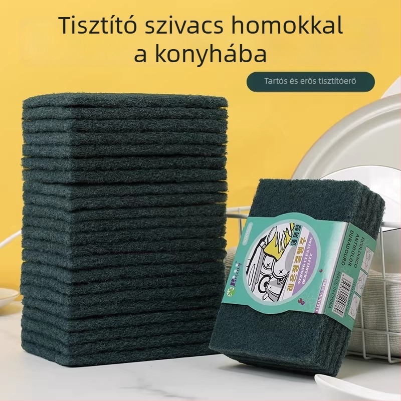 Homokkal dúsított konyhai dörzsölő párna luffa rosttal edények mosogatásához, szivacstömb, fazekak súrolója