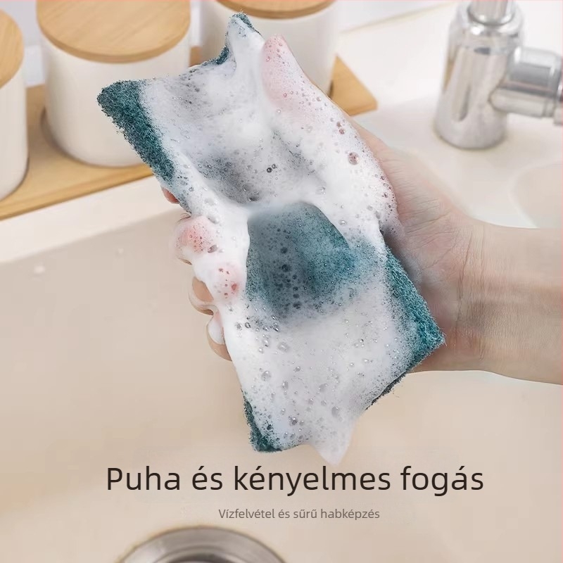 Homokkal dúsított konyhai dörzsölő párna luffa rosttal edények mosogatásához, szivacstömb, fazekak súrolója