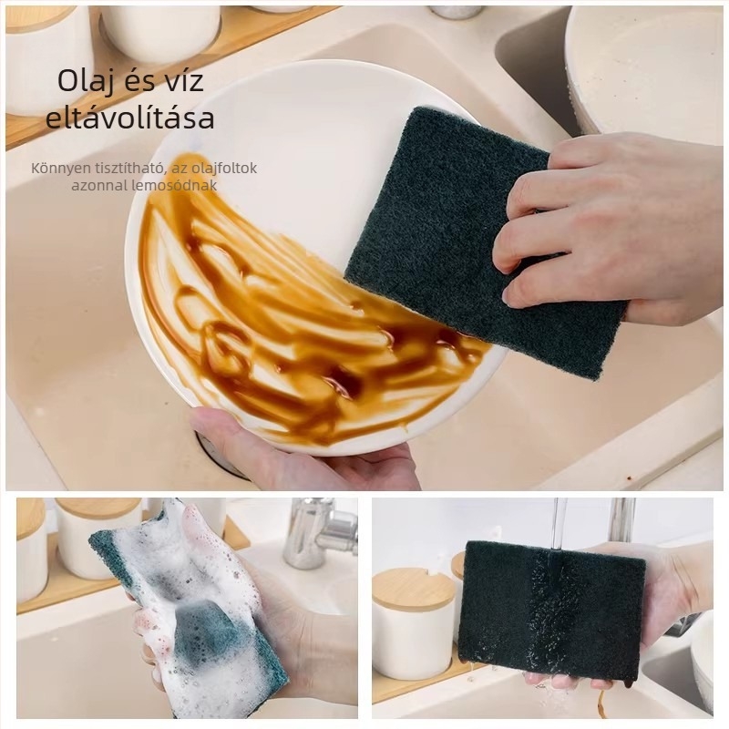 Homokkal dúsított konyhai dörzsölő párna luffa rosttal edények mosogatásához, szivacstömb, fazekak súrolója