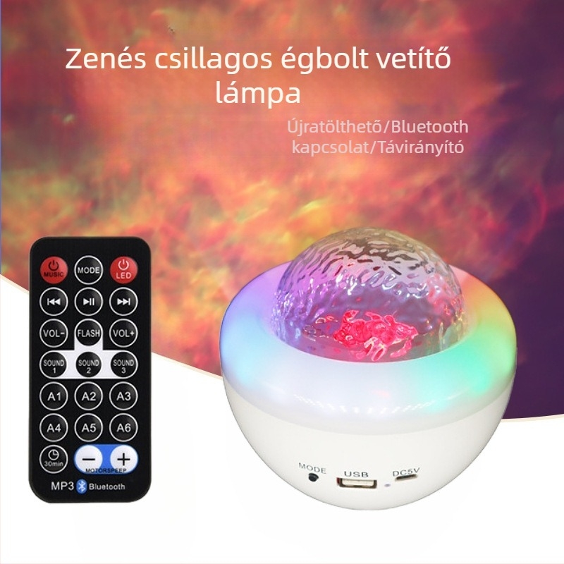 Új Vortex Aurora Csillagos Égbolt Projektor Lámpa Bluetooth Hangszóróval, Óceáni Fényprojekció, Kártyahely, Színpadi Éjszakai Világítás