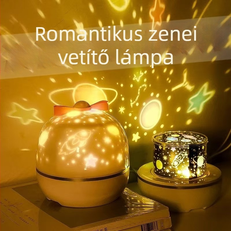 Bluetoothos csillagprojektor éjjeli fény zenével gyerekeknek