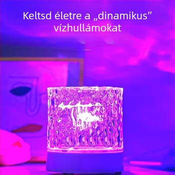 Vízhullámokat idéző hangulatlámpa, forgó, újratölthető éjjeli lámpa hálószobába, romantikus ajándék, csillagos ég projekciós lámpa