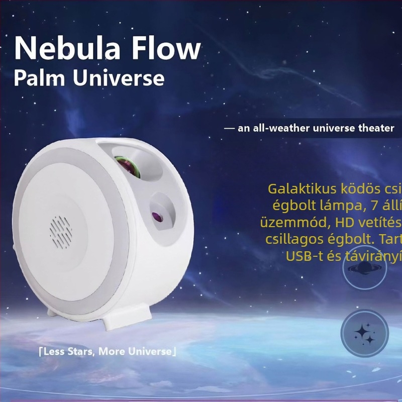 Testreszabott Bluetooth hangszóró asztali lámpa dinamikus csillagos ég projekcióval, színes LED éjszakai fény és lézeres atmoszférával