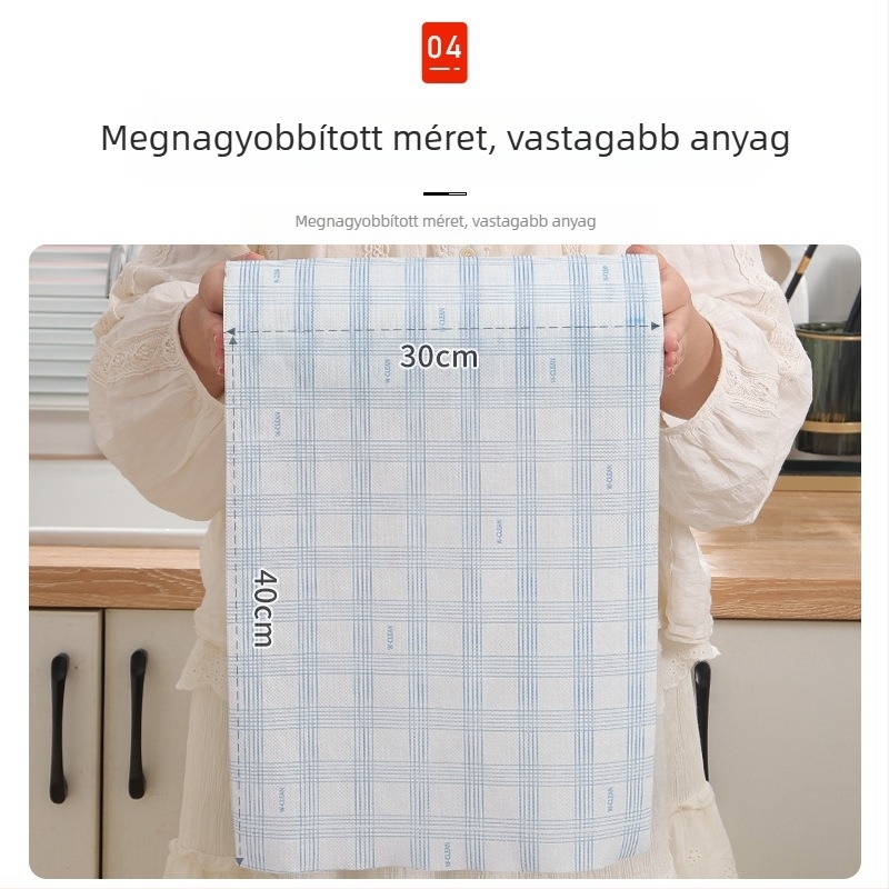 Dr. He Egyszer használatos konyhai papírtörlő – extra nagy tekercs, nedves és száraz használat, vastabb, nedvszívó, szálmentes, olajfolt eltávolítása
