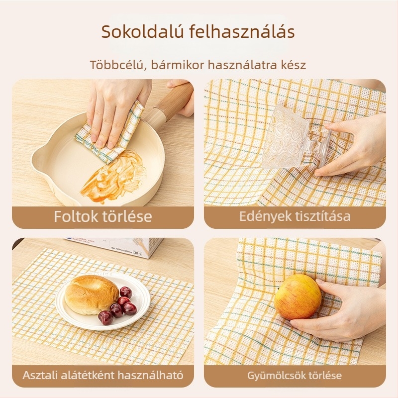 Kakama Tisztító kendő, Száraz és nedves dupla használat, Konyha és háztartás tisztítása, Vastagított egyszer használatos edénykendő