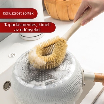 Akasztós fazék ecset sertésszőrrel a konyhai tisztításhoz
