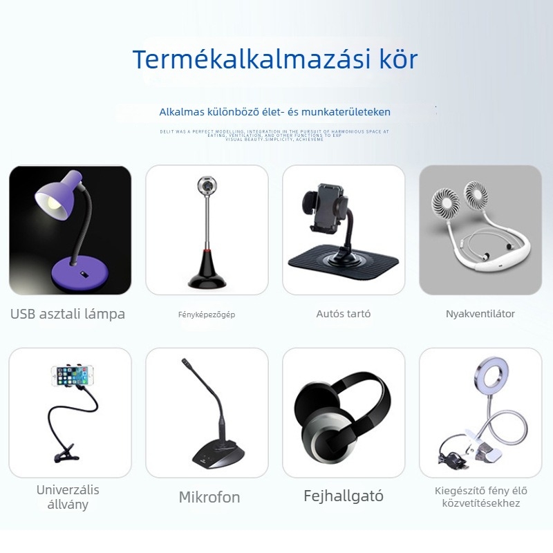 Nyakba akasztható ventilátorhoz és asztali lámpához készült személyre szabott szilikon tömlő — kígyócső, szilikon gumi, fém szilikon tömlő, PVC kiegészítők