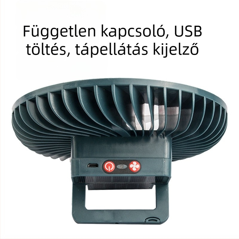 LED kemping ventilátor világítás állvánnyal, napelemes töltés, kültéri használathoz