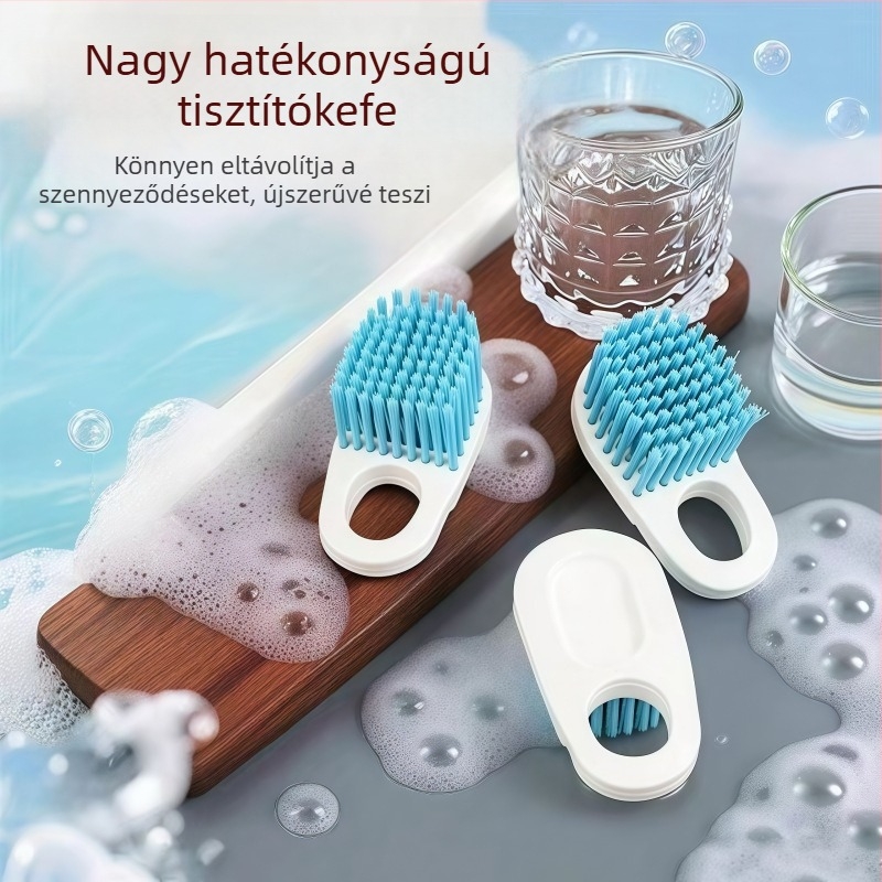 Japán stílusú tisztító kefe pohárhoz és edényekhez, sűrű, kemény sörtékkel, csúszásmentes nyél, cipőtisztító kefe, többfunkciós tisztító eszköz