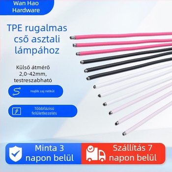 Fémes rugalmas nyakú asztali lámpa színes bevonattal ellátott hajlékony csővel