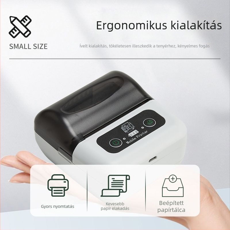 80 mm-es Bluetooth hordozható termosprinter a nyugták és a vásárlások–értékesítések–készlet nyilvántartásának nyomtatásához