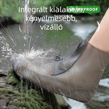Vízálló szilikon cipővédők esős időkre, csúszásmentes, kültéri használatra, uniszex, magas szárú, erős talppal