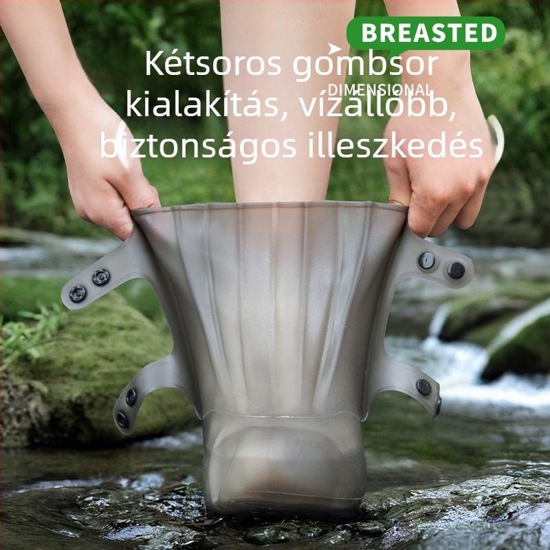 Vízálló szilikon cipővédők esős időkre, csúszásmentes, kültéri használatra, uniszex, magas szárú, erős talppal