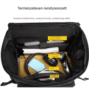 Uniszex hátizsák 56-75L, Oxford anyagból, utazáshoz és szabadtéri tevékenységekhez, vízálló, laptop rekesz, városi minimalist stílus, többfunkciós