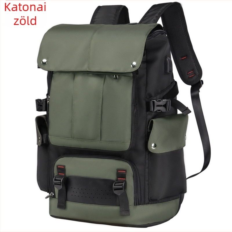 Uniszex hátizsák 56-75L, Oxford anyagból, utazáshoz és szabadtéri tevékenységekhez, vízálló, laptop rekesz, városi minimalist stílus, többfunkciós