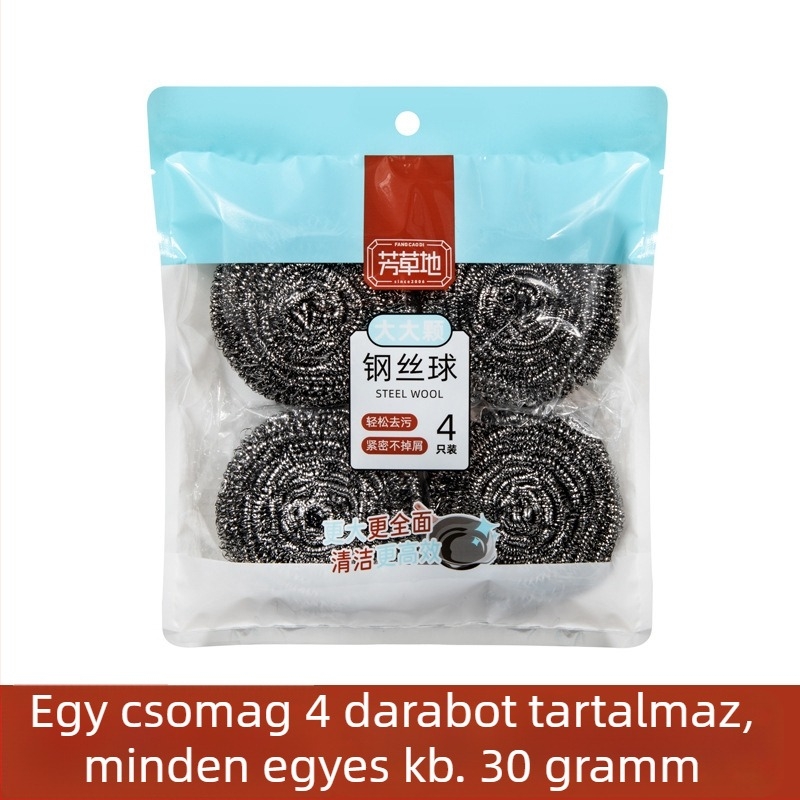 Meadow rozsdamentes acél súroló, nagy háztartási tisztítólabda edények és fazékok mosásához, drótos labda, amely nem hullik szét
