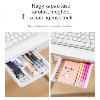 Íróasztal alatti fiókos tároló, rejtett rendező, ABS műanyag, 18 L, japán stílus