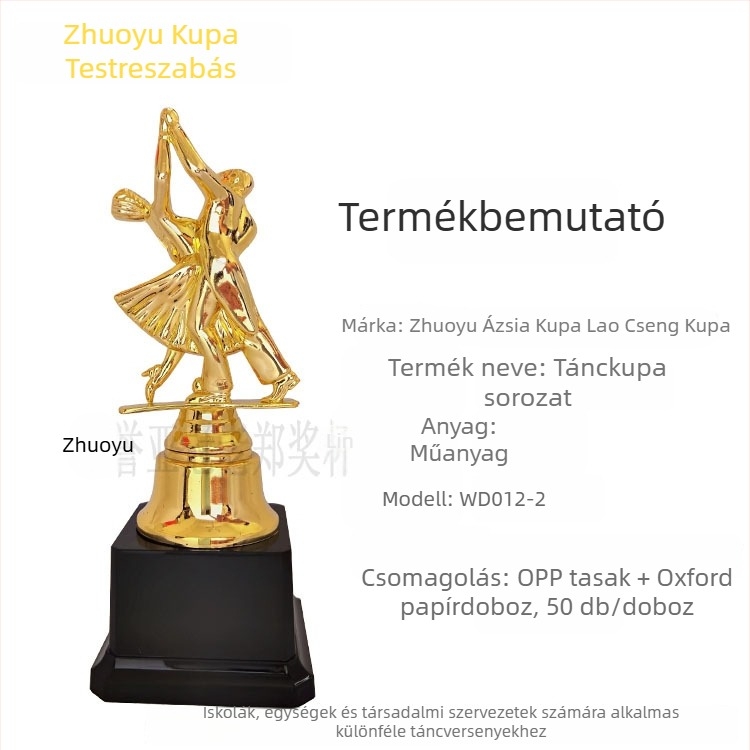 Duó tánc trófea, műanyag kreatív díj
