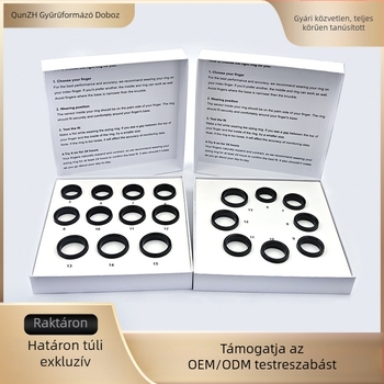 Okos gyűrű az ujjméret mérésére, uniszex, ujjlenyomat-dobozzal