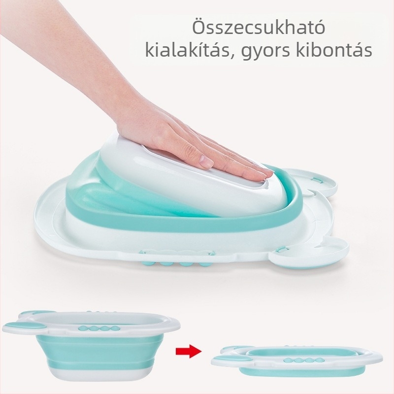 Összecsukható babamosó tál, hordozható fürdető tál újszülötteknek arc-, popsi- és lábmosáshoz otthon