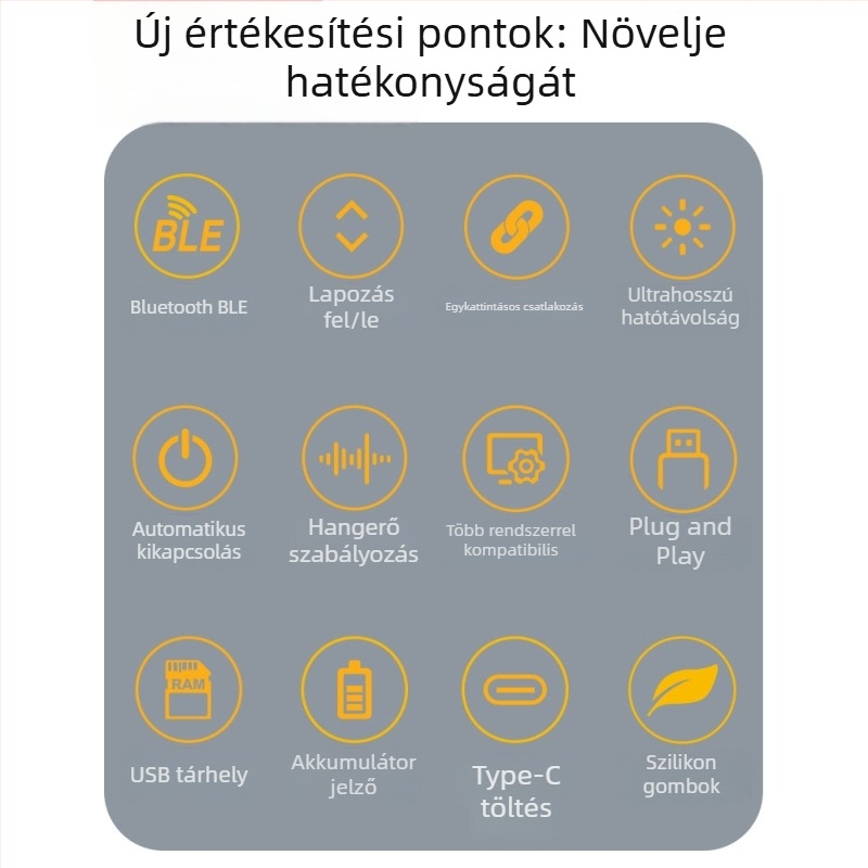 Vezeték nélküli, többfunkciós oktatási és prezentációs toll fehértábla-pointerrel, PPT oldalszám váltás, hosszú élettartamú lézerrel