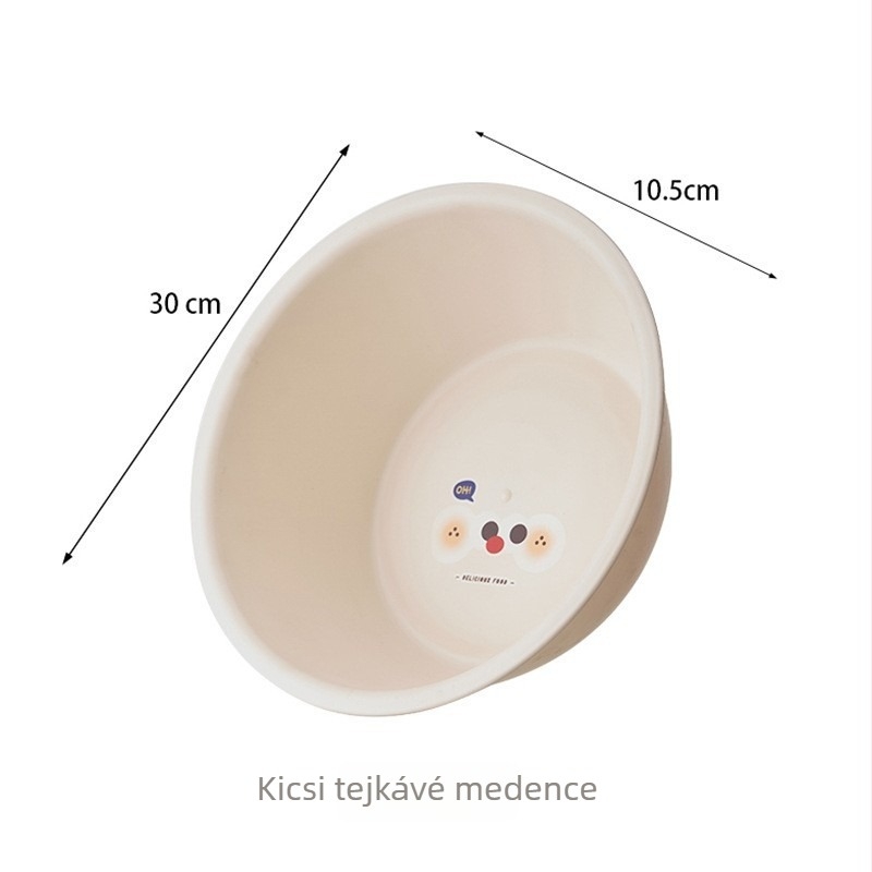 Vastagfalú műanyag mosómedence kollégiumi és otthoni használatra — konyha, fürdőszoba, mosás, zöldségek és lábmosás, fehér