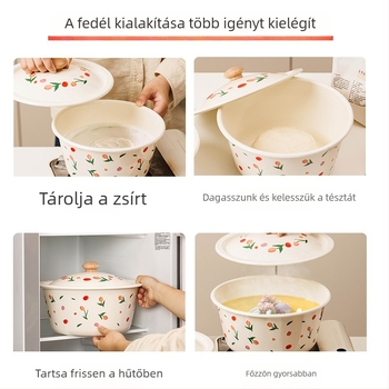 Zománcolt zsírtartó edény, kerámia konyhai tál, élelmiszer-minőségű olajtároló, csiliolaj tároló, hagyma–gyömbér–fokhagyma tároló doboz